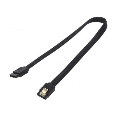 Cablu SATA III 0.5m Negru | Electronic-mag.ro | Componente Electronice