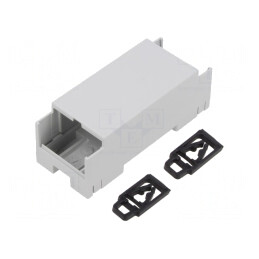 Carcasă pentru șină DIN ABS gri 90x36x33,5mm | Electronic-mag.ro | Componente Electronice