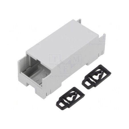 Carcasă pentru șină DIN ABS gri 90x36x33,5mm | Electronic-mag.ro | Componente Electronice