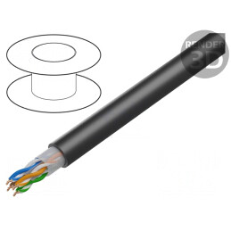Cablu Ethernet HELUKAT 300 U/UTP 24AWG Negru | Electronic-mag.ro | Componente Electronice
