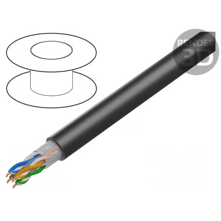 Cablu Ethernet HELUKAT 300 U/UTP 24AWG Negru | Electronic-mag.ro | Componente Electronice