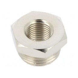 Niplu Reducție Alamă Nichelată 1/2" FI | Electronic-mag.ro | Componente Electronice