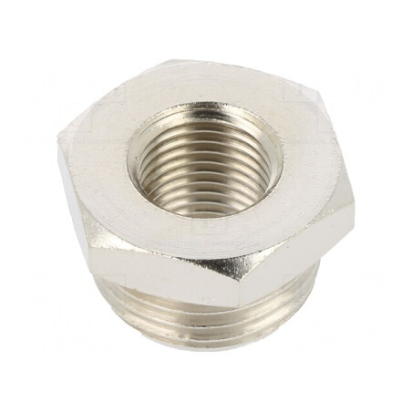 Niplu Reducție Alamă Nichelată 1/2" FI | Electronic-mag.ro | Componente Electronice