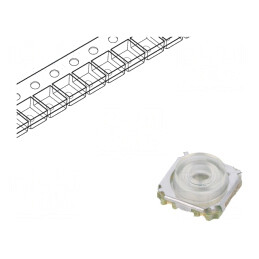 Microîntrerupător TACT cu LED SMT 0.05A 28VDC