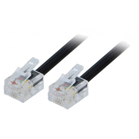 Cablu Telefon RJ11 Ambele Părți 7m Negru | Electronic-mag.ro | Componente Electronice