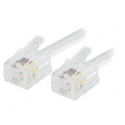 Cablu Telefon RJ11 7m Alb | Electronic-mag.ro | Componente Electronice