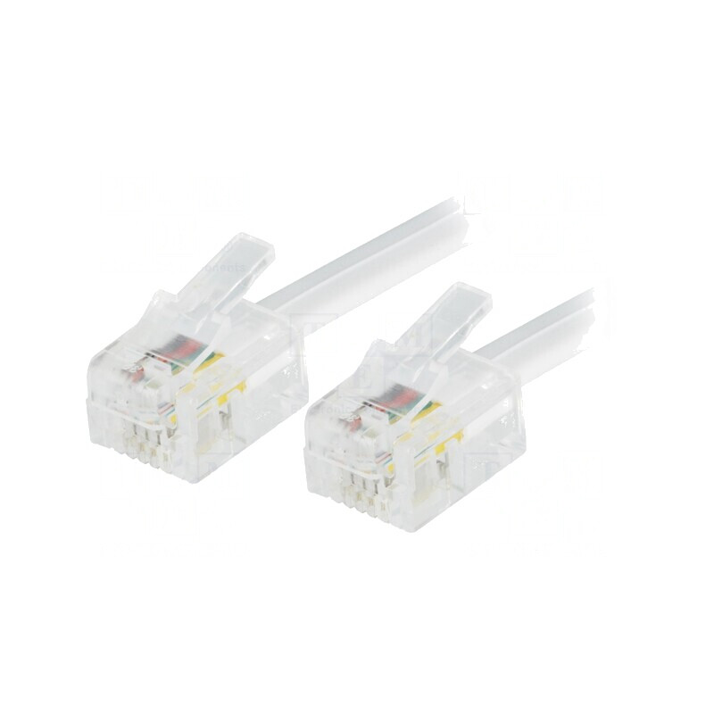 Cablu Telefon RJ11 7m Alb | Electronic-mag.ro | Componente Electronice