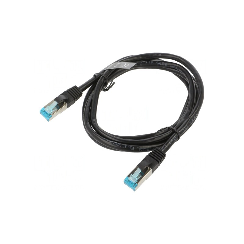 Patch Cord F/UTP Cat 5e Negru 1.5m Ecranat | Electronic-mag.ro | Componente Electronice