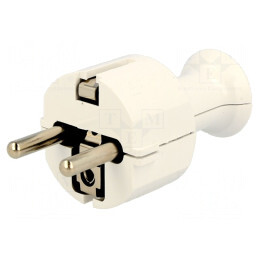 Conector alimentare AC tată 230V 16A alb 3 pini | Electronic-mag.ro | Componente Electronice