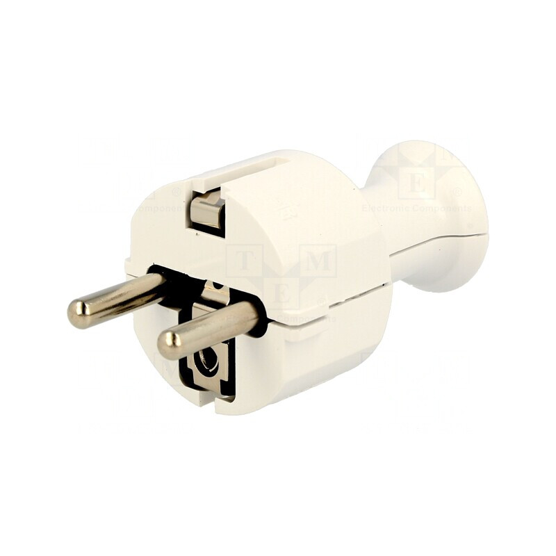 Conector alimentare AC tată 230V 16A alb 3 pini | Electronic-mag.ro | Componente Electronice