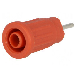 Soclu banană 4mm roșu 24A 1kV nichelat | Electronic-mag.ro | Componente Electronice