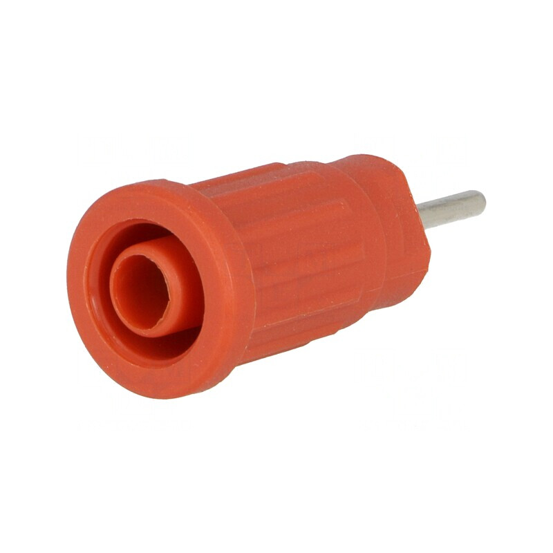 Soclu banană 4mm roșu 24A 1kV nichelat | Electronic-mag.ro | Componente Electronice