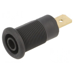 Soclu Banană 4mm 32A Negru Aurit 1kV | Electronic-mag.ro | Componente Electronice