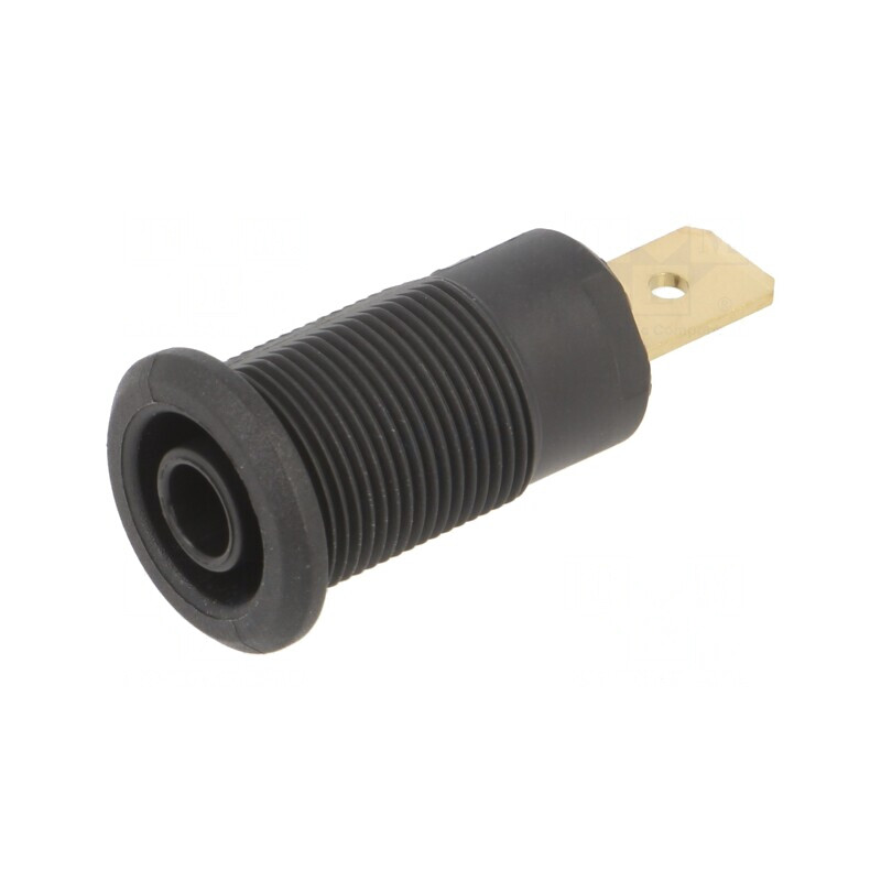 Soclu Banană 4mm 32A Negru Aurit 1kV | Electronic-mag.ro | Componente Electronice