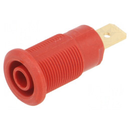 Soclu Banană 4mm 32A Roșu Aurit Alamă | Electronic-mag.ro | Componente Electronice