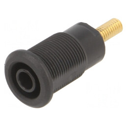 Soclu Banană 4mm 32A Negru Aurit 33mm | Electronic-mag.ro | Componente Electronice