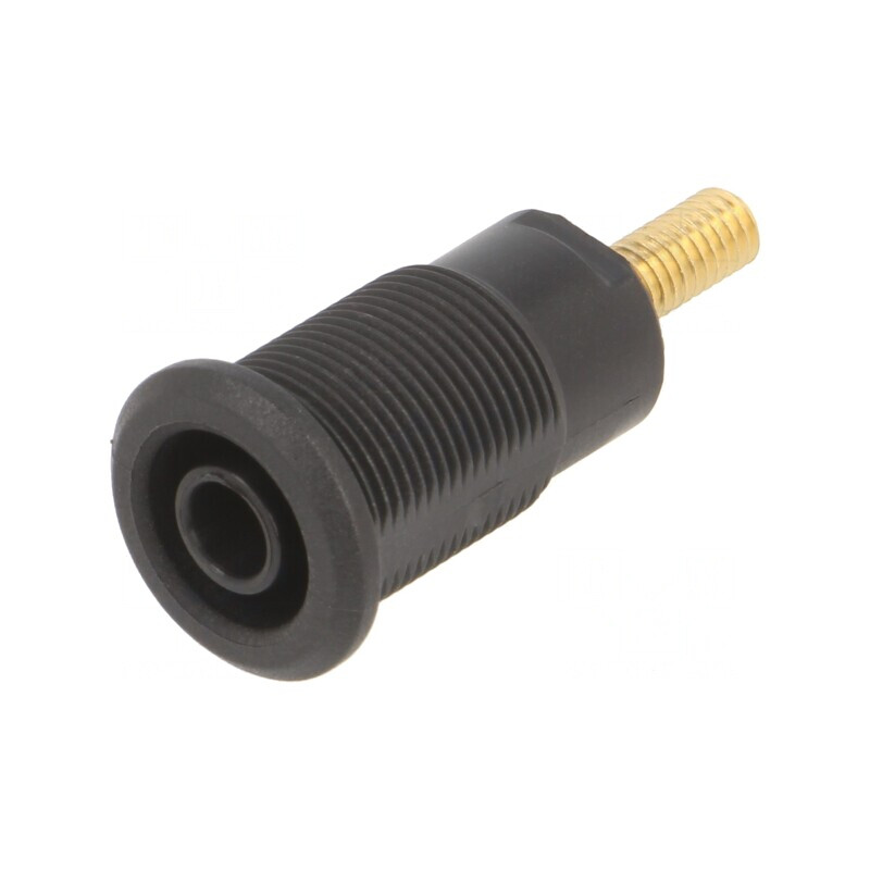 Soclu Banană 4mm 32A Negru Aurit 33mm | Electronic-mag.ro | Componente Electronice