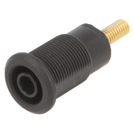Soclu Banană 4mm 32A Negru Aurit 33mm | Electronic-mag.ro | Componente Electronice