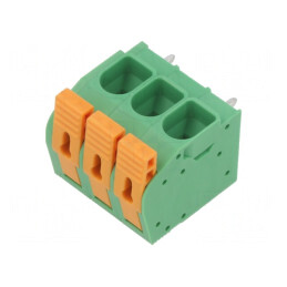 Regletă de conexiuni PCB 90° 7,5mm 3 piste 27A | Electronic-mag.ro | Componente Electronice
