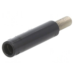 Adaptor Soclu Banană 4mm 32A 600V Negru Nichelat