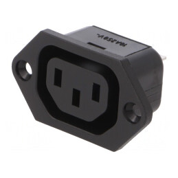 Conector Alimentare AC Mamă 10A 250V IEC 60320 IP30 | Electronic-mag.ro | Componente Electronice