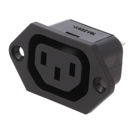 Conector Alimentare AC Mamă 10A 250V IEC 60320 IP30 | Electronic-mag.ro | Componente Electronice