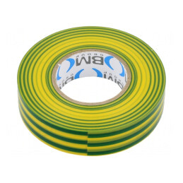 Bandă Electroizolantă 19mm x 25m Galben-Verde | Electronic-mag.ro | Componente Electronice