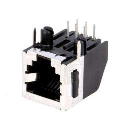 Soclu RJ12 6P6C Cat 3 Ecranat cu Blocare Panou pentru PCB | Electronic-mag.ro | Componente Electronice
