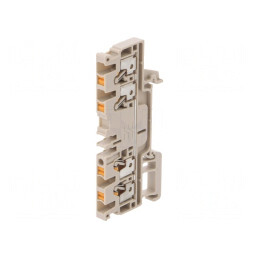 Conector Șine 2,5mm2 4 Borne Bej 5,1mm | Electronic-mag.ro | Componente Electronice