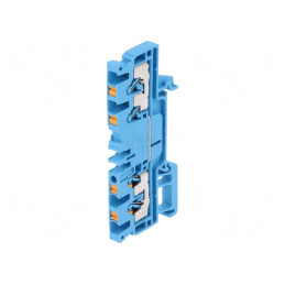 Conector Șine 2,5mm² 1 Pista 4 Borne Albastru | Electronic-mag.ro | Componente Electronice