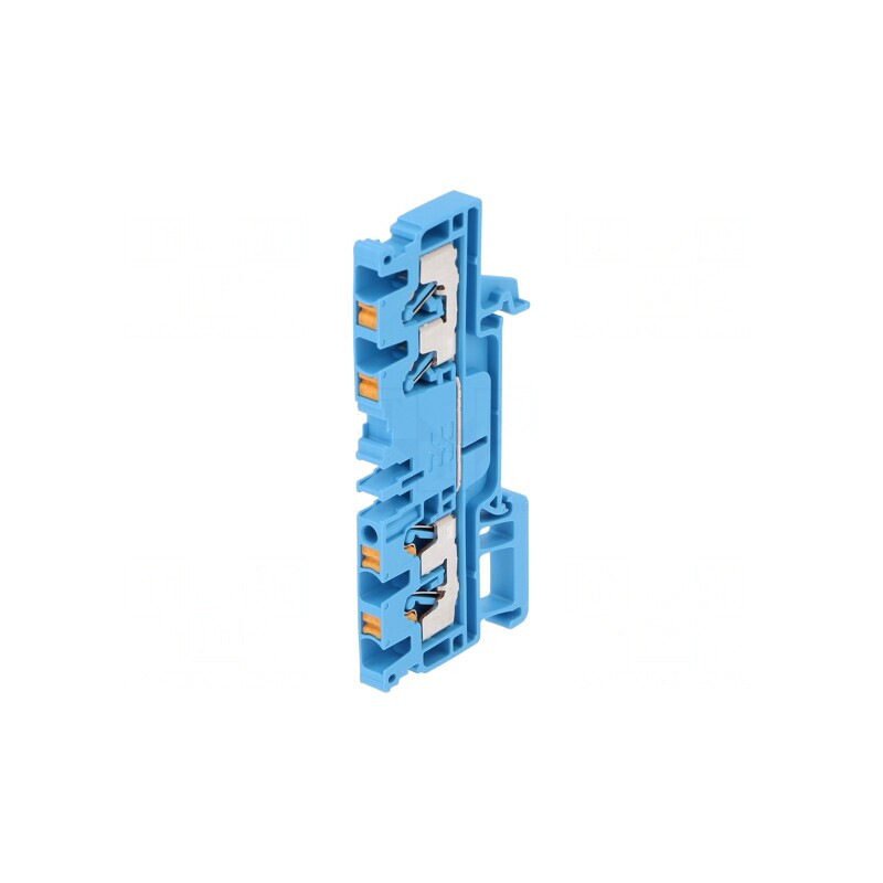 Conector Șine 2,5mm² 1 Pista 4 Borne Albastru | Electronic-mag.ro | Componente Electronice