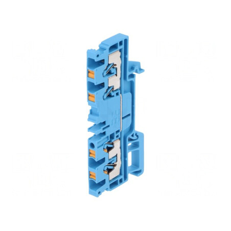 Conector Șine 2,5mm² 1 Pista 4 Borne Albastru | Electronic-mag.ro | Componente Electronice