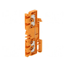 Conector de șine 2,5mm² 4 borne portocaliu TS35 | Electronic-mag.ro | Componente Electronice