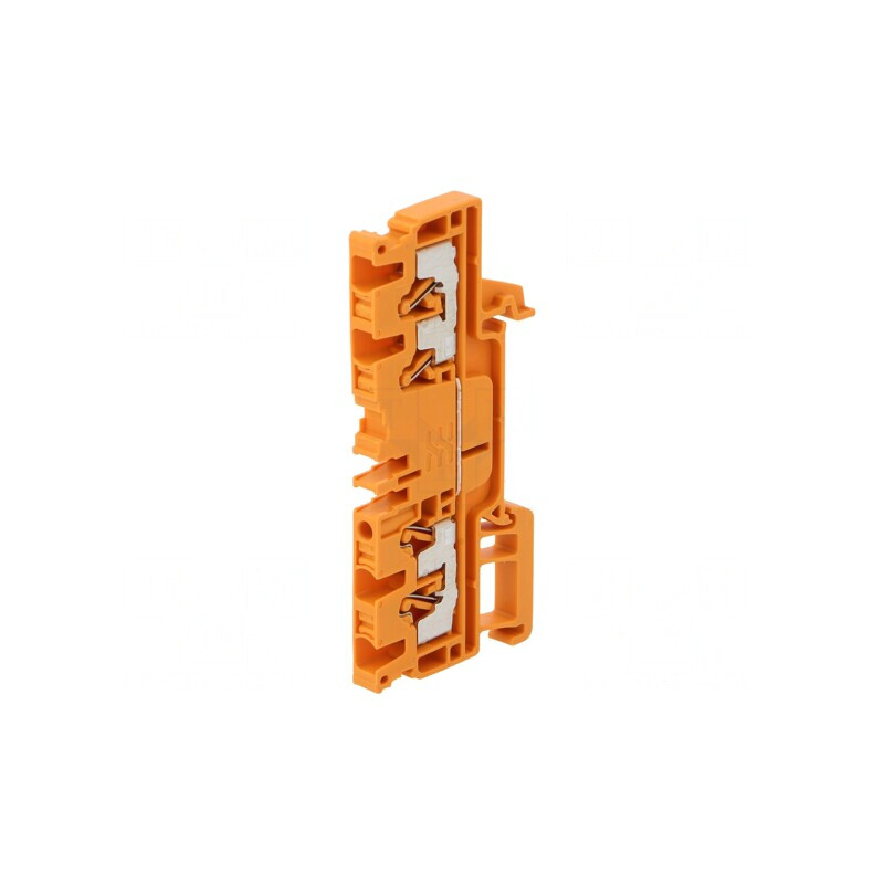 Conector de șine 2,5mm² 4 borne portocaliu TS35 | Electronic-mag.ro | Componente Electronice
