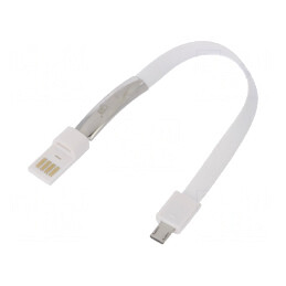 Cablu USB 2.0 A la Micro B 0.23m Alb