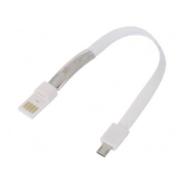 Cablu USB 2.0 A la Micro B 0.23m Alb | Electronic-mag.ro | Componente Electronice