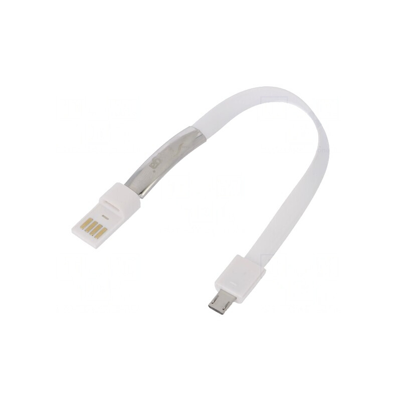 Cablu USB 2.0 A la Micro B 0.23m Alb | Electronic-mag.ro | Componente Electronice