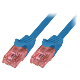 Patch Cord U/UTP Cat6 Cu LSZH Albastru 1m | Electronic-mag.ro | Componente Electronice