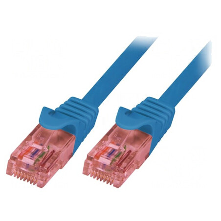 Patch Cord U/UTP Cat6 Cu LSZH Albastru 1m | Electronic-mag.ro | Componente Electronice