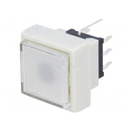 Comutator tastatură albă LED 2 poziții DPDT 0,1A 30VDC THT | Electronic-mag.ro | Componente Electronice