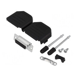 Mufă D-Sub 15 Pin Mamă pentru Lipire pe Cablu - Set Complet | Electronic-mag.ro | Componente Electronice