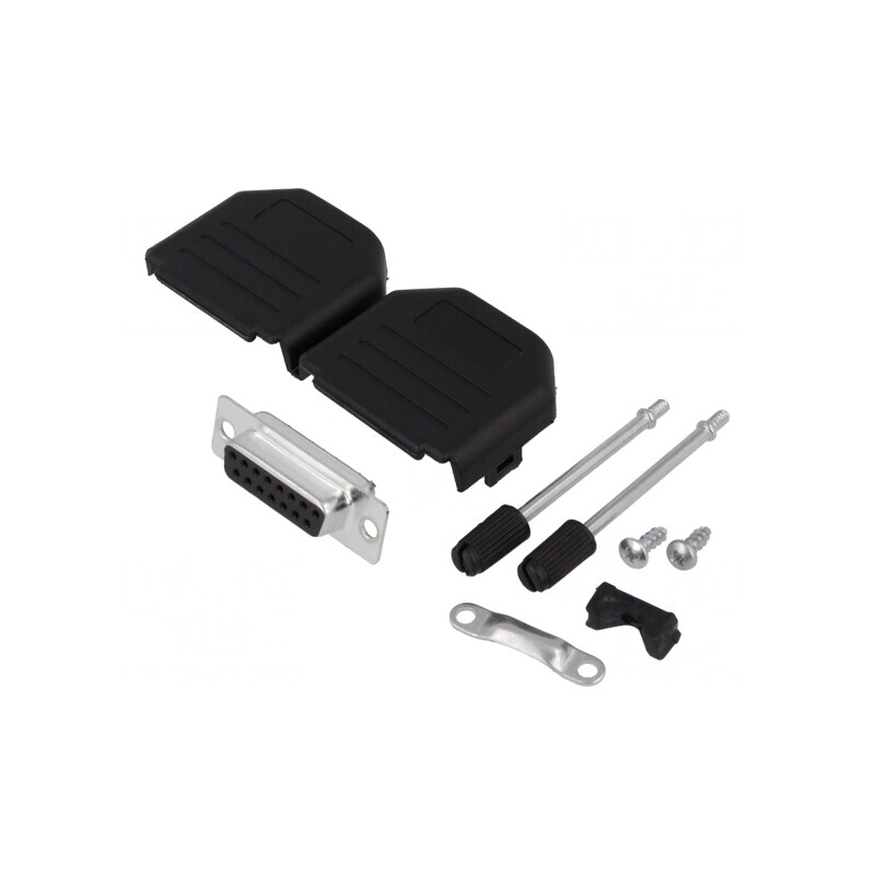 Mufă D-Sub 15 Pin Mamă pentru Lipire pe Cablu - Set Complet | Electronic-mag.ro | Componente Electronice