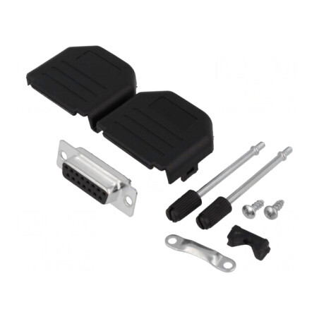 Mufă D-Sub 15 Pin Mamă pentru Lipire pe Cablu - Set Complet | Electronic-mag.ro | Componente Electronice