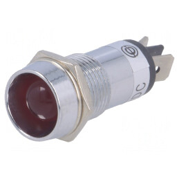 Lampă de control LED roșie 24VDC Ø14,2mm IP40 | Electronic-mag.ro | Componente Electronice