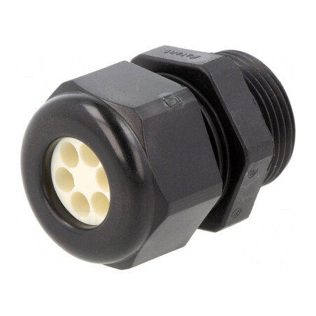 Garnitură de Etanșare PG16 cu Orificii Multiple IP65 Neagră | Electronic-mag.ro | Componente Electronice