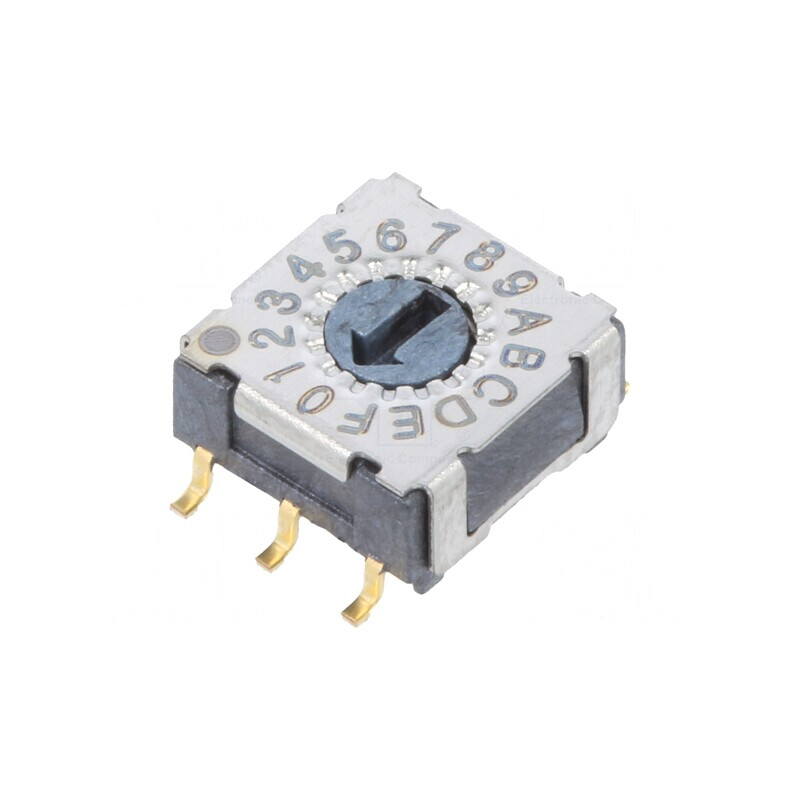Întrerupător codificare HEX/BCD SMT 16 poziții | Electronic-mag.ro | Componente Electronice