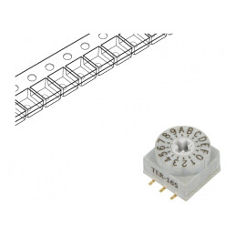Întrerupător codificare HEX/BCD 16 poziții SMT | Electronic-mag.ro | Componente Electronice