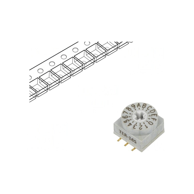 Întrerupător codificare HEX/BCD 16 poziții SMT | Electronic-mag.ro | Componente Electronice