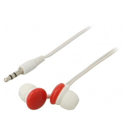 Căști In-Ear Albe/Roșii Jack 3.5mm 1.2m | Electronic-mag.ro | Componente Electronice
