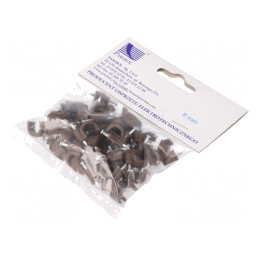 Suport cablu rotund maro 8mm 50buc | Electronic-mag.ro | Componente Electronice